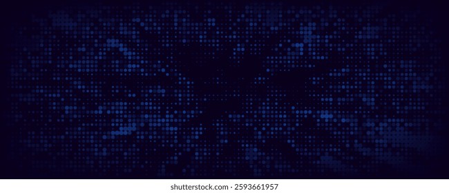 Abstract Digital Circles of Particles with Noise. Futuristic Circular Sound Wave. Big Data Visualization.