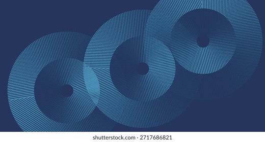Círculos digitales Abstractas de partículas con ruido. Onda de sonido circular futurista. Visualización de Big Data. Espacio virtual 3D VR Cyberspace. Concepto de criptomoneda. Ilustración vectorial.
