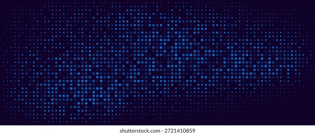 Abstract Digital Circles of Particles with Noise. Futuristic Circular Sound Wave. Big Data Visualization.