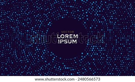 Abstract Digital Circles of Particles with Noise. Business or Science Background. Medical Research or Tech Innovation Online Webinar Presentation Event. Conference or Forum Banner Vector.