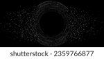 Abstract digital circles of white particles. Big Data visualization into cyberspace. Network Information Decay. Futuristic modern background. Vector illustration. EPS 10.