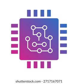 Icono Abstractas de placa de circuito digital con un fondo degradado que representa la tecnología y la innovación