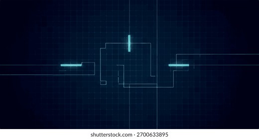 Líneas Abstractas de la placa de circuito digital que brillan de color azul sobre un fondo oscuro, que representan la tecnología y el flujo de datos.