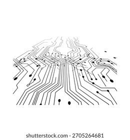 Abstract digital circuit board network lines