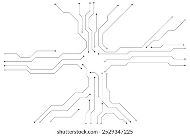 Abstract digital circuit board on technology white background. Circuit connected lines and dots on abstract motherboard. vector illustration.