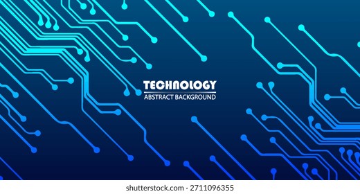 Abstract digital circuit board on an electric blue technological background. modern creative trendy design