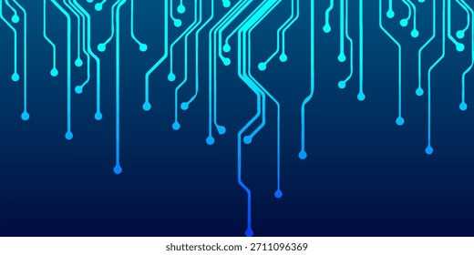 Abstract digital circuit board on an electric blue technological background. Modern trendy design in Vector Illustration
