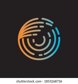 abstract digital circular globe symbol vector icon