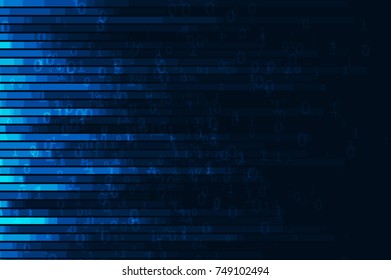 Abstract digital code visualization. Big data code representation. Stream of encoded data
