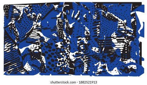 Abstract digital collage background. Organic shapes and brush strokes line .Suitable for print and graphic design.