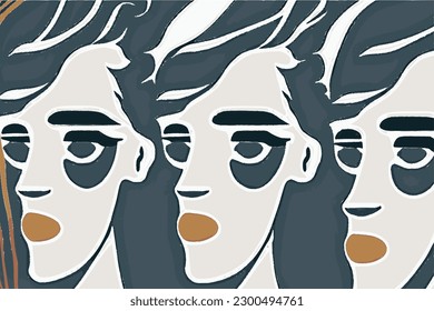 Abstract digital collage of human faces