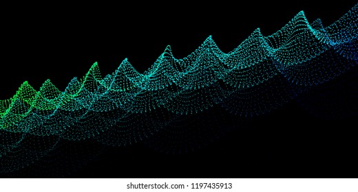  Abstract digital color background. Noise wave of dots. Technology background vector. Future background.
