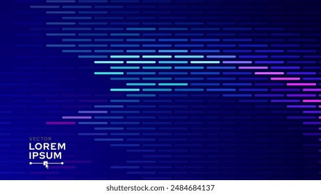 Abstract Digital Color Moving Lines Business or Science Background. Medical Research or Tech Innovation Online Webinar Presentation Event. Conference or Forum Vector Illustration Backdrop.