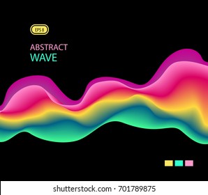 Abstract digital colorful futuristic wave on black background for brochure cover banner flyer or for advertising  different things