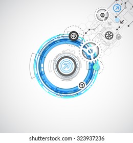 Abstract digital communication technology background. Vector illustration