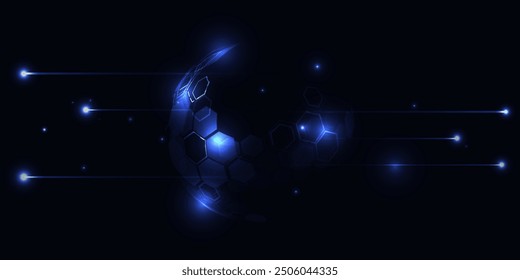 Abstract digital communication technology globe.Futuristic hi tech concepts.
