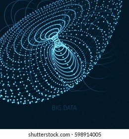 abstract digital composition with glowing particles forming a figure, big data concept