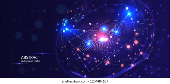 Abstract digital conceptual Fingerprint technology security background.
