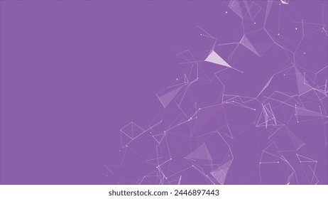 Abstrakte Digitalverbindung zum Verschieben von Punkten und Linien. Hintergrund der Technologie. Struktur der Netzwerkverbindung. Digitaler Hintergrund. Farbiger polygonaler Raum. 3D-Vektorillustration.