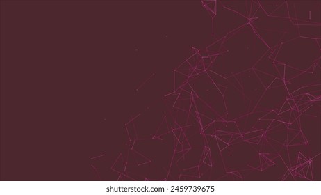 Abstract digital connection moving dots and lines. Technology background. Network connection structure. Digital background. Colored polygonal space. 3D Vector illustration.
