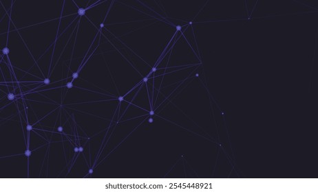 Abstract digital connection moving dots and lines. Technology background. Network connection structure. Digital background. Colored polygonal space. Vector illustration.