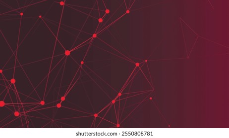 Abstract digital connection moving dots and lines. Technology background. Network connection structure. Digital background. Colored polygonal space. Vector illustration.
