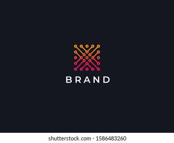 Abstract digital connection technology logo. Simple high tech design. Modern vector icon.