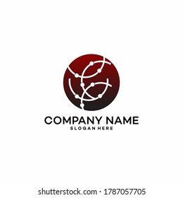 Abstract digital connection technology logo.  logotype. Simple  tech design. Modern vector icon. stock illustration
