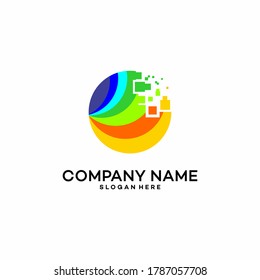 Abstract digital connection technology logo.  logotype. Simple  tech design. Modern vector icon. stock illustration