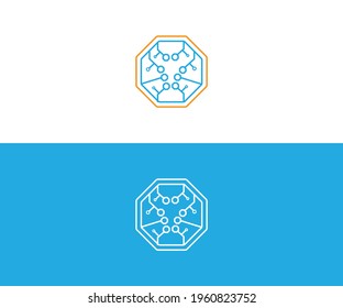 Abstract digital connection technology logo