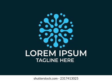 Abstract digital connection technology logo. Simple high tech design. Modern vector icon