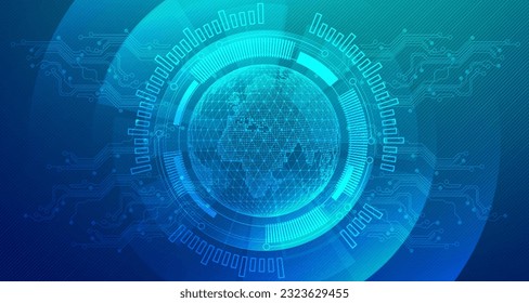 Resumen de tecnología de mapas de datos digitales de fondo verde azul futurista, tecnología de ciberciencia, futuro de comunicación de innovación, Ai big data, conexión de red de internet, vector de ilustración de alta tecnología de nube