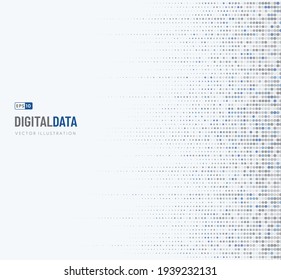 Abstract digital data technology dot gray, blue pattern pixel background. Technology halftone texture design. Modern futuristic concept. Vector graphic illustration