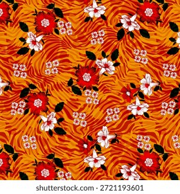 Design digital abstrato com padrões sem costura, formas geométricas modernas e cores vibrantes, perfeito para impressão de tecido, têxteis de moda, papéis de parede e design de superfície criativo.