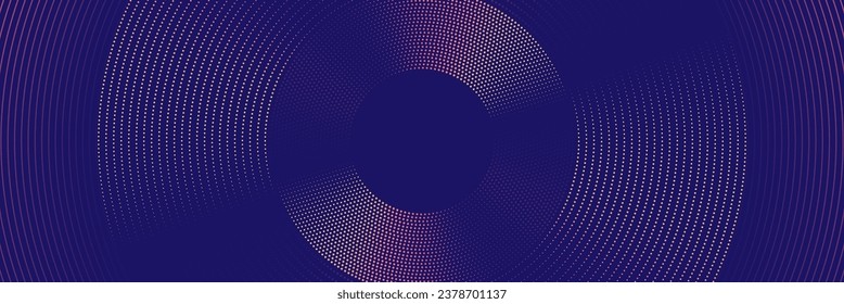 Abstract digital dynamic circle dots glowing line banner background. Modern futuristic hi-technology concept. Minimal trendy banner. Vector illustration