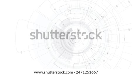 Abstract Digital electric circuit circle background.Image electric circuit on a white background.High-tech circuit board connection system concept.