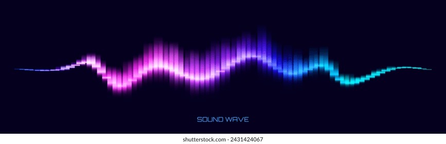 Abstract Digital EQ Equalizer. Sound Wave Design Element. Speaking Sound Wave Vector Illustration. Artificial Intelligence AI Assistant Voice Visualization.