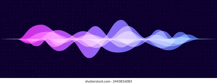 Abstract Digital EQ Equalizer. Sound Wave Design Element. Speaking Sound Wave Vector Illustration. Artificial Intelligence AI Assistant Voice Visualization.