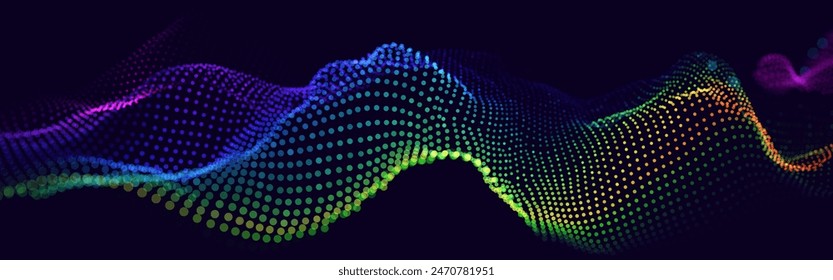 Abstract Digital EQ Equalizer. Sound Wave Design Element. Speaking Sound Wave Vector Illustration. Artificial Intelligence AI Assistant Voice Visualization.