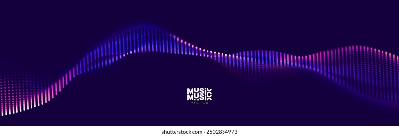 Abstract Digital EQ Equalizer. Sound Wave Design Element. Speaking Sound Wave Vector Illustration. Artificial Intelligence AI Assistant Voice Visualization.