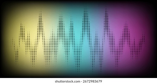 Equalizador de EQ digital abstrato. Elemento de design de onda sonora. Falando Ilustração De Vetor De Onda Sonora. Ilustração vetorial