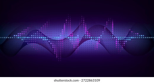 Abstract Digital EQ Equalizer. Sound Wave Design Element. Speaking Sound Wave Vector Illustration. Eps10