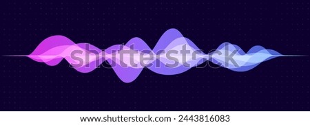 Abstract Digital EQ Equalizer. Sound Wave Design Element. Speaking Sound Wave Vector Illustration. Artificial Intelligence AI Assistant Voice Visualization.