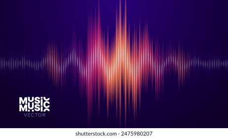 Ecualizador de música EQ digital Abstractas. Elemento de diseño de onda de sonido. Ilustración vectorial de ondas sonoras. Inteligencia Artificial AI Assistant Voice Visualization.