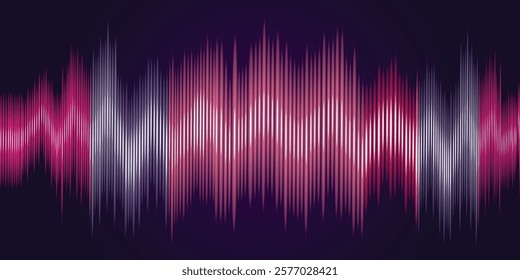 Abstract Digital EQ Music Equalizer. Sound Wave Design Element. Speaking Sound Wave Vector Illustration. Artificial Intelligence AI Assistant Voice Visualization.