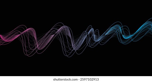 Abstract Digital EQ Music Equalizer. Sound Wave Design Element. Speaking Sound Wave Vector Illustration. Artificial Intelligence AI Assistant Voice Visualization. modern eps10