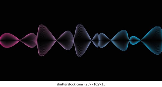 Abstract Digital EQ Music Equalizer. Sound Wave Design Element. Speaking Sound Wave Vector Illustration. Artificial Intelligence AI Assistant Voice Visualization. modern eps10