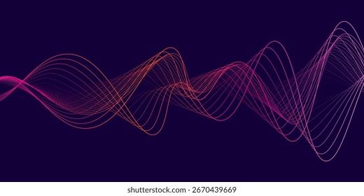 Abstract Digital EQ Music Equalizer. Sound Wave Design Element. Speaking Sound Wave Vector Illustration. Artificial Intelligence AI Assistant Voice Visualization.
