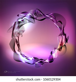 Abstract digital equalizer circle, sound wave circle element. Vector illustration for tech futuristic innovation concept background.
