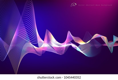 Abstract digital equalizer, sound wave pattern element. Vector illustration for tech futuristic innovation concept background.